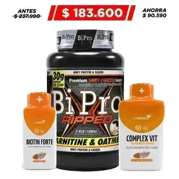 BiPro Ripped 2.4 lb + Multivitamínico 100 caps + Obsequio - Zona FIT