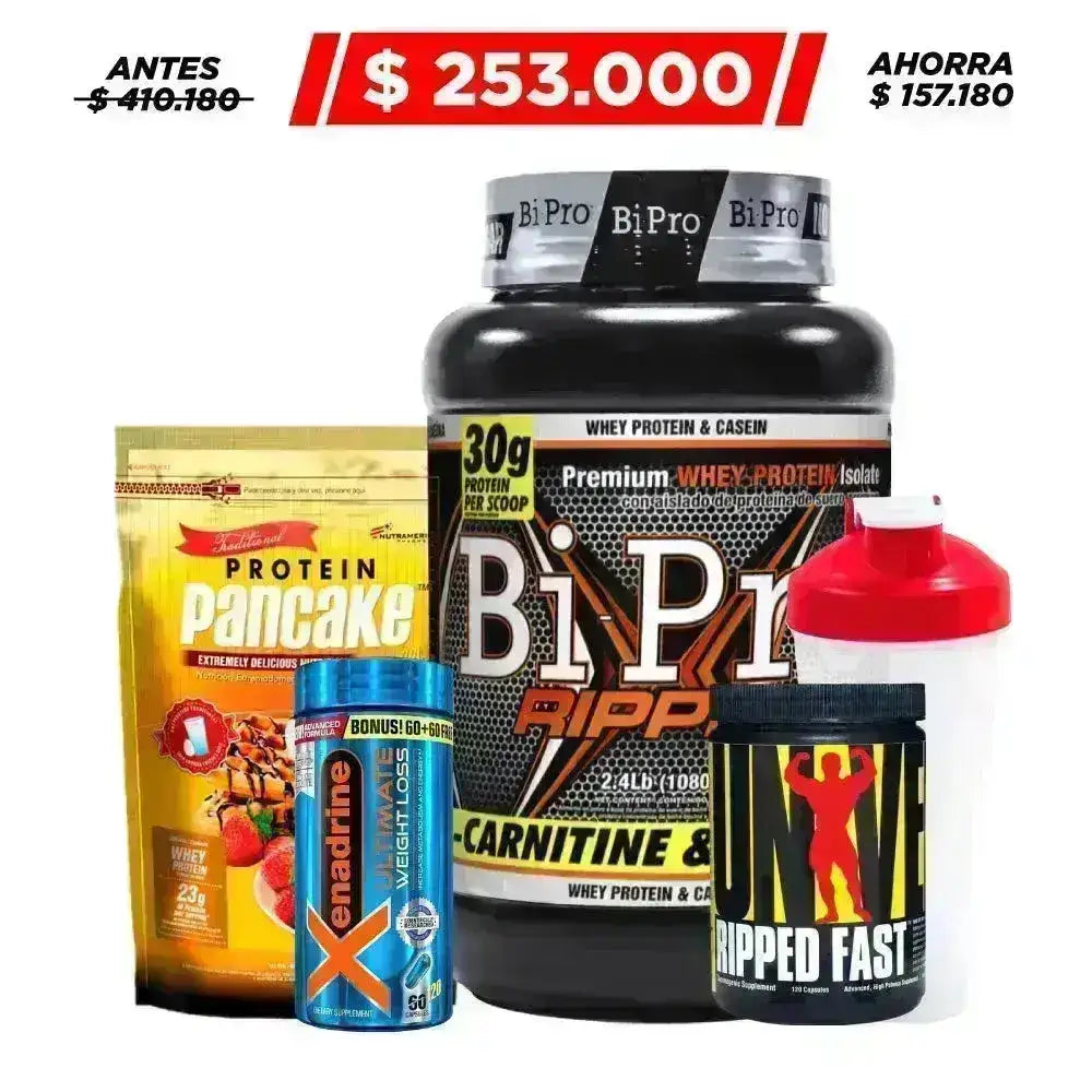 BiPro Ripped 2.4 lb + Xenadrine 120 caps + Ripped Fast 120 caps - Zona FIT