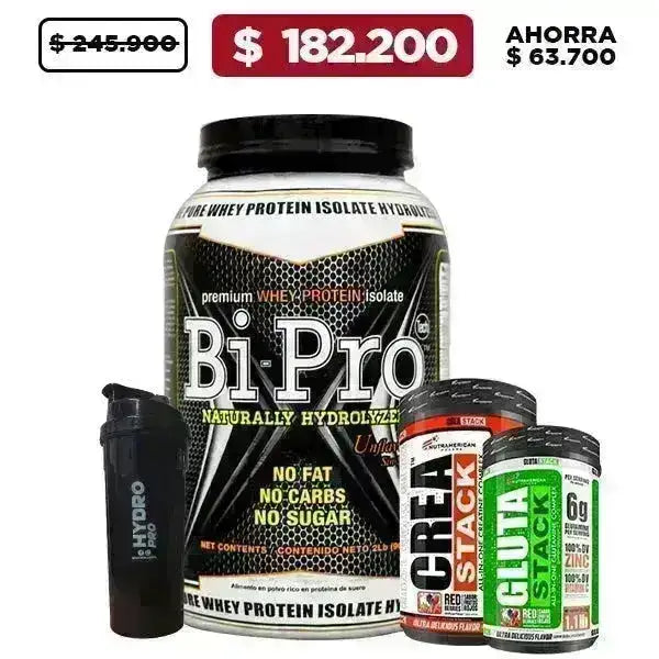 Bi Pro 908 gr + Gluta Stack 1.1 lb + Crea Stack 1.3 lb + Obsequio - Zona FIT