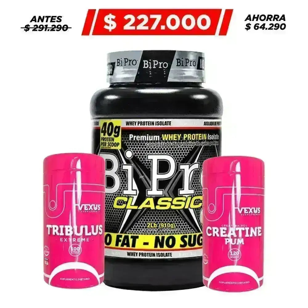 BiPro · 2 lb + Creatine 120 caps + Tribulus 100 caps - Zona FIT