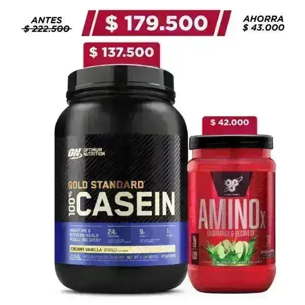 Gold Standard Casein 2 lb + AminoX 30 ser - Zona FIT