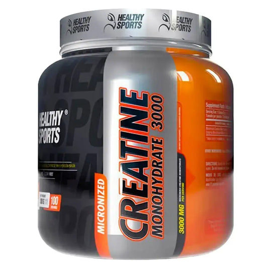 Creatina monohidrato 3000 mg micronizada para deporte y fitness, suplemento Healthy Sports