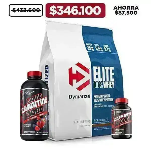 Elite Whey Protein 10 lb + Liquid L-Carnitine 473 ml + Caffeine 60 caps - Zona FIT