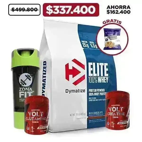 Elite Whey Protein 10 lb + Creatine 300 gr + Glutamine 300 gr + Obsequios - Zona FIT
