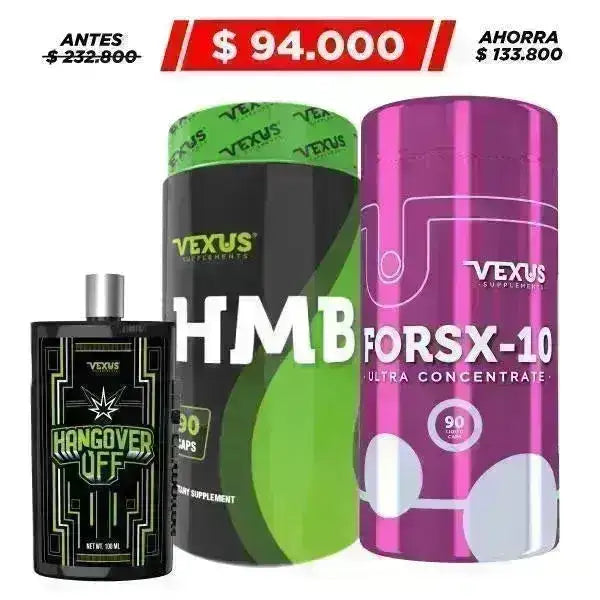 HMB 90 Caps + ForsX-10 90 Caps + Hangover - Zona FIT