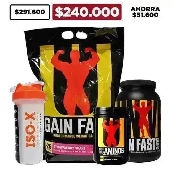 Gain Fast 13 lb + 2.5 lb + Beef Aminos 200 tabs + Shaker - Zona FIT