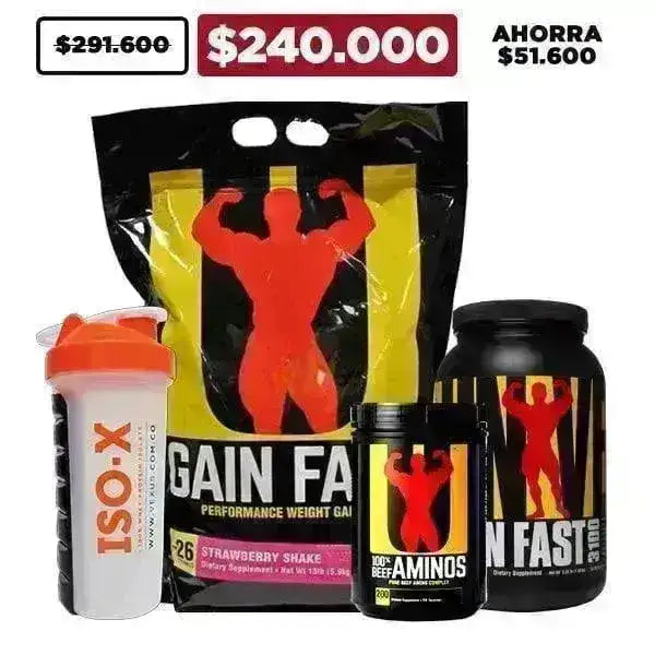 Gain Fast 13 lb + 2.5 lb + Beef Aminos 200 tabs + Shaker - Zona FIT