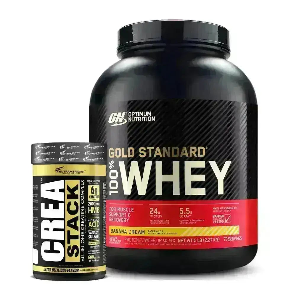 Gold Standard 100% Whey 5 lb + Crea Stack 1.3 lb - Zona FIT