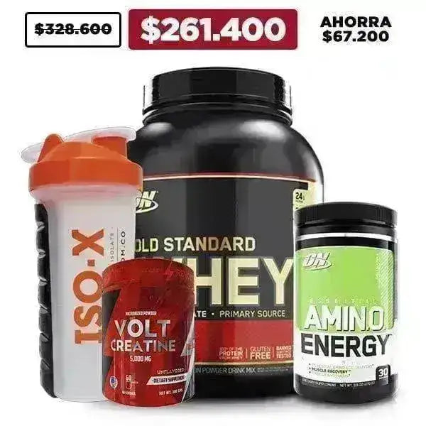 Gold Standard 5 lb + Amino Energy 30 serv + Creatina 300 gr + Shaker - Zona FIT