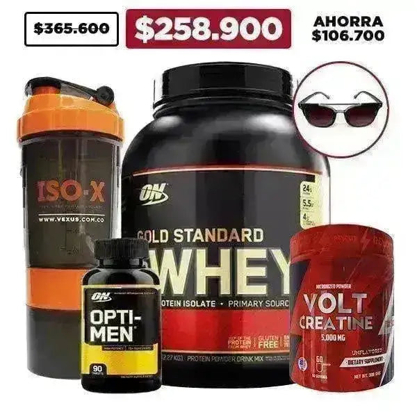 Gold Standard 5 lb + Optimen 90 caps + Creatine 300 gr + Obsequios - Zona FIT