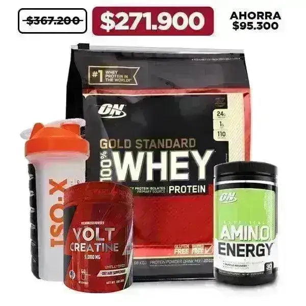 Gold Standard 6 lb + Amino Energy 30 serv + Creatina 300 gr + Shaker - Zona FIT