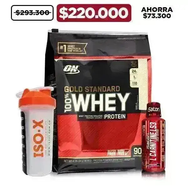Gold Standard 6 lb + Carnitine Liquid 24 serv + Shaker - Zona FIT