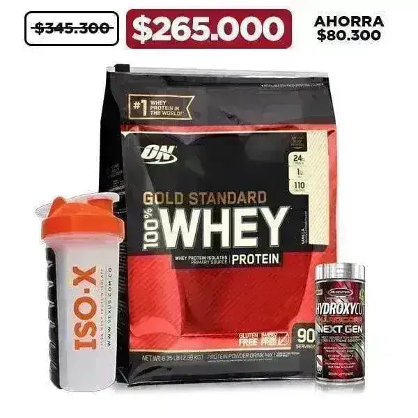 Gold Standard 6 lb + Hydroxycut Next Gen 100 caps + Shaker - Zona FIT