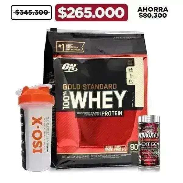 Gold Standard 6 lb + Hydroxycut Next Gen 100 caps + Shaker - Zona FIT