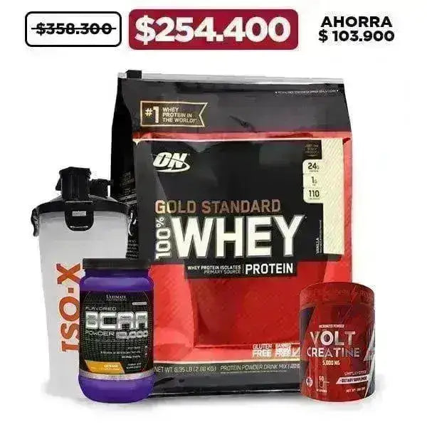Gold Standard 6 lb + Creatina 300 gr + BCAA 30 ser + Shaker - Zona FIT