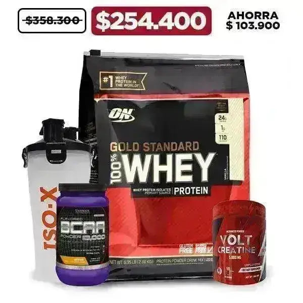Gold Standard 6 lb + Creatina 300 gr + BCAA 30 ser + Shaker - Zona FIT