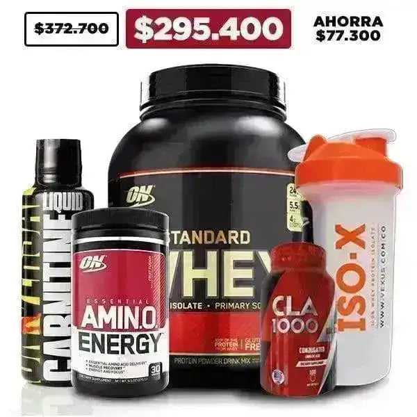 Gold Standard 5 lb + Amino Energy 30 serv + Carnitine Liquid + CLA 100 caps + Shaker - Zona FIT
