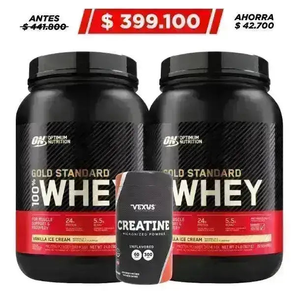 2 Unid. Gold Standard 2 lb + Creatine 300 gr - Zona FIT