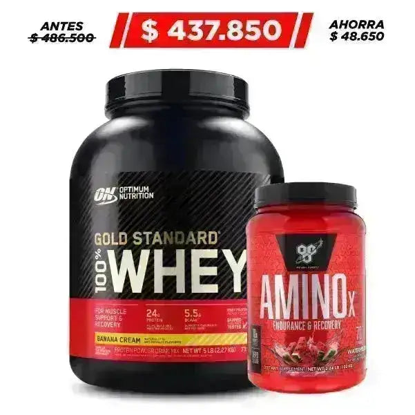 Gold Standard 100% Whey 5 lb + Amino X 70 serv. - Zona FIT