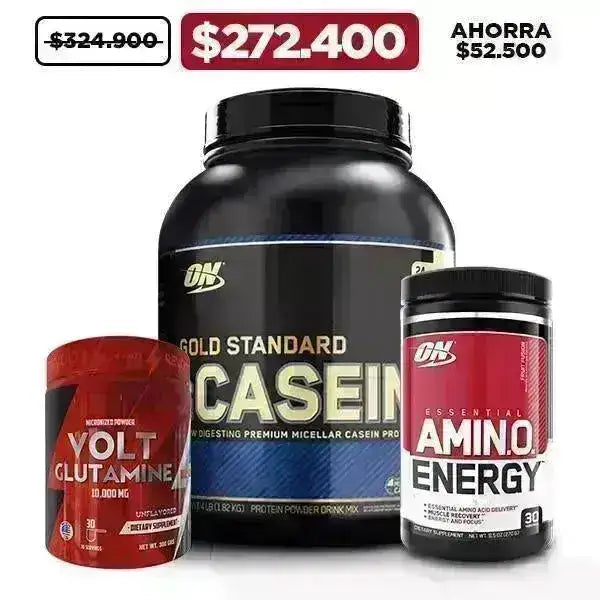 Gold Standard Casein 4 lb + Amino Energy 30 ser + Glutamine 300 gr - Zona FIT