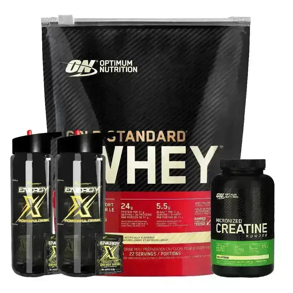 Gold Standard 22 serv + 2 Unid Energy x + Creatine Optimum 300 gr - Zona FIT