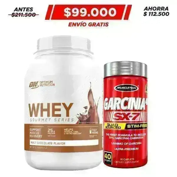 Whey Gourmet 770 gr + Garcinia SX7 80 caps - Zona FIT