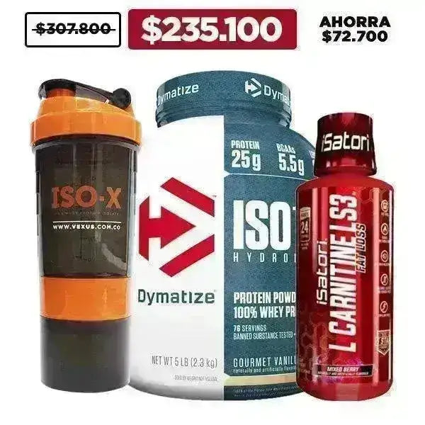 ISO 100 5 lb + Carnitine 24 serv + Shaker - Zona FIT