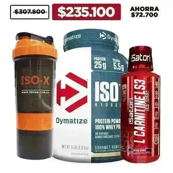 ISO 100 5 lb + Carnitine 24 serv + Shaker - Zona FIT
