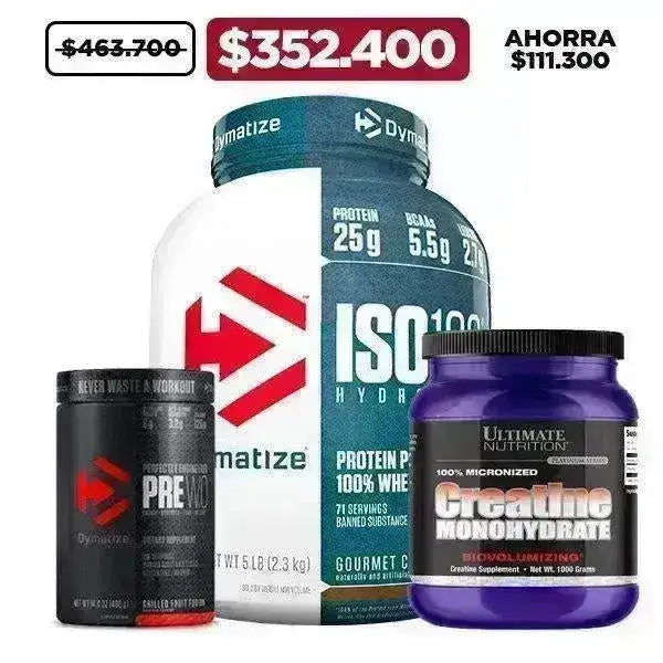 ISO 100 5 Lb + Pre W.O. Dymatize + Creatine 1000 gr - Zona FIT