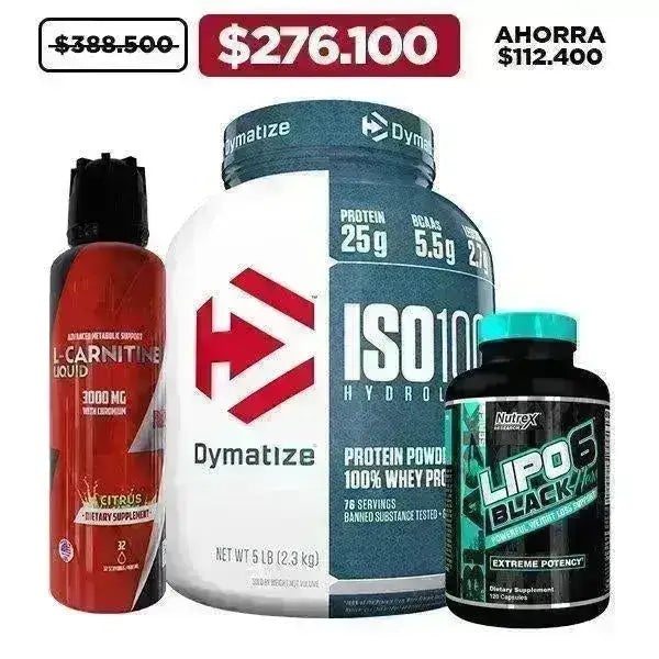 ISO 100 5 lb + L-Carnitine 32 Serv. + Lipo 6 Black Hers 120 Caps - Zona FIT