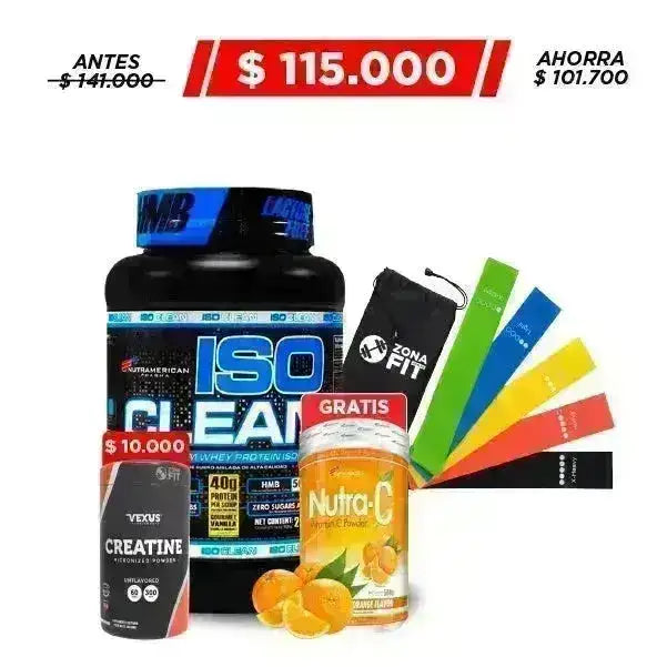 ISO Clean + Creatine 300 gr + Bandas de Tensión + Obsequio - Zona FIT