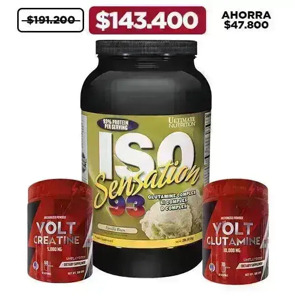 ISO SENSATION® 93 2 lb + Creatina 300 gr + Glutamina 300 gr - Zona FIT