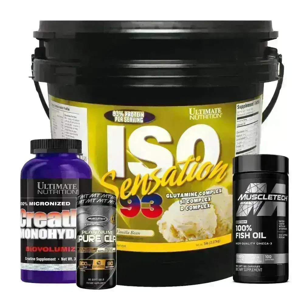 ISO Sensation® 93 5 lb + CLA 90 caps + Omega 3 100 caps + Creatine 300 gr - Zona FIT