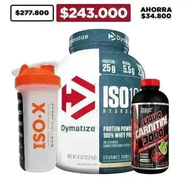 ISO 100 5 lb + Carnitine Liquid + Shaker - Zona FIT
