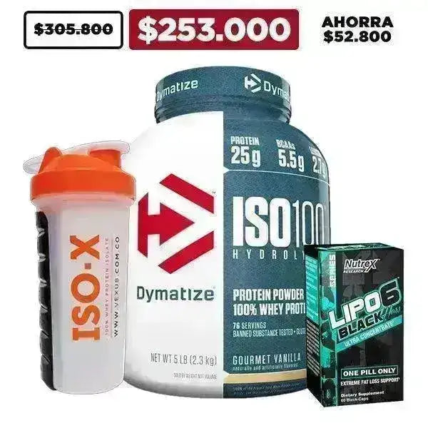 ISO 100 5 lb + LIPO 6 Black Hers + Shaker - Zona FIT