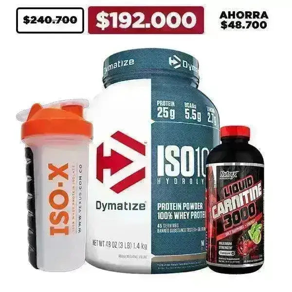 ISO 100 3 lb + Carnitine Liquid + Shaker - Zona FIT