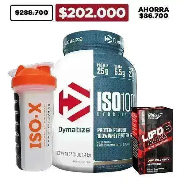 ISO 100 3 lb + Lipo 6 Black + Shaker - Zona FIT