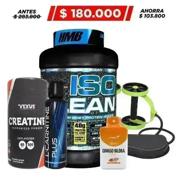 Isoclean 2 lb + Creatine 300 gr + Carnitine Plus 500 ml - Zona FIT