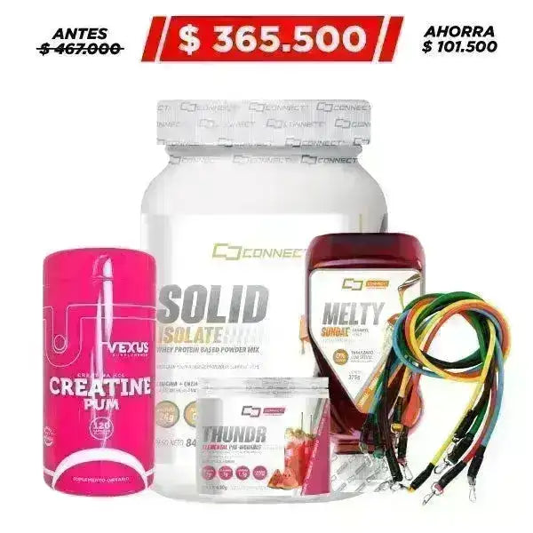 Solid Isolate 30 serv + Creatine HCL 120 caps + Thundr Elemental 30 serv + Obsequio - Zona FIT