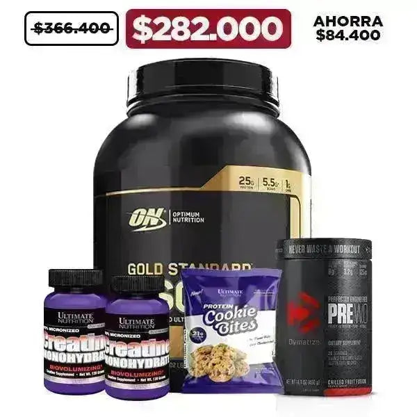 Gold Standard Isolate 5 lb + PreW.O. + 2 Unid. Creatine 120 gr - Zona FIT