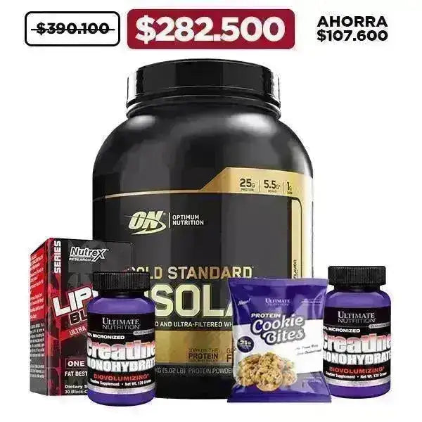 Gold Standard Isolate 5 lb + 2 Unid Creatine 120 gr + Lipo 6 Black Ultra 60 caps + Obsequio - Zona FIT