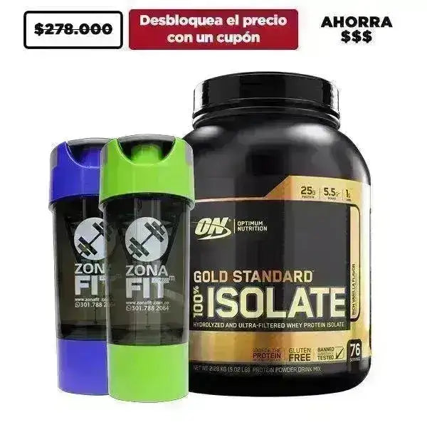 Gold Standard 100% Isolate 5 lb + 2 Shaker - Zona FIT