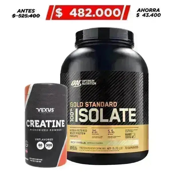 Gold Standard Isolate 5 lb + Creatine 300 gr - Zona FIT