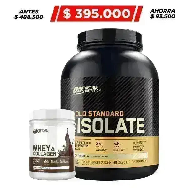 Gold Standard 100% Isolate 5lb + Whey Collagen 420 gr - Zona FIT