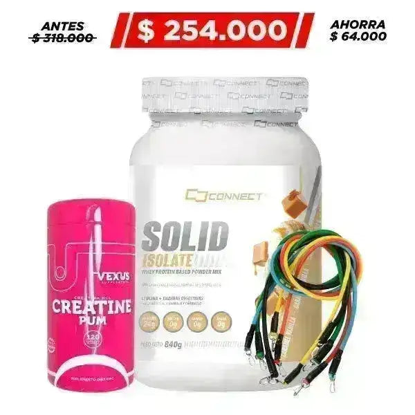 Solid Isolate 30 serv + Creatine HCL 120 caps + Obsequio - Zona FIT