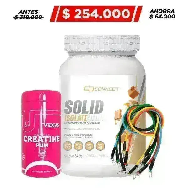 Solid Isolate 30 serv + Creatine HCL 120 caps + Obsequio - Zona FIT