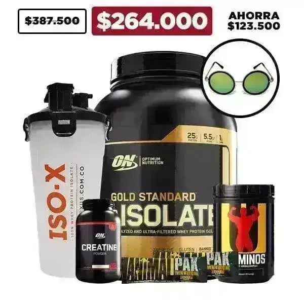 Gold Standard 100% Isolate 5 lb + Creatine + Beef Aminos + Shaker + Obsequios - Zona FIT