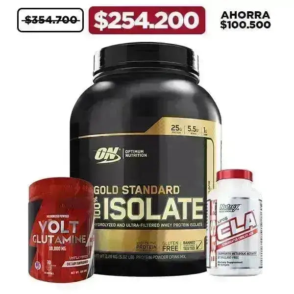 Gold Standard Isolate 5 lb + Glutamine 300 gr + Lipo 6 CLA 90 caps - Zona FIT