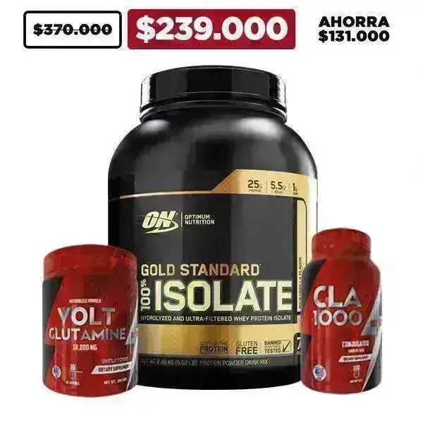 Gold Standard 100% Isolate 5 lb + Glutamine + CLA - Zona FIT