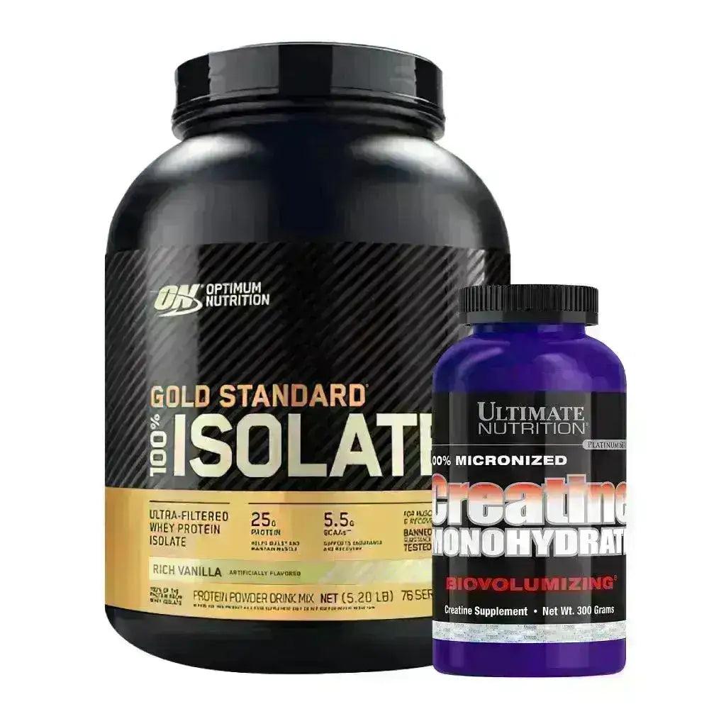 Gold Standard 100% Isolate 5lb + Creatine Ultimate 300 gr - Zona FIT